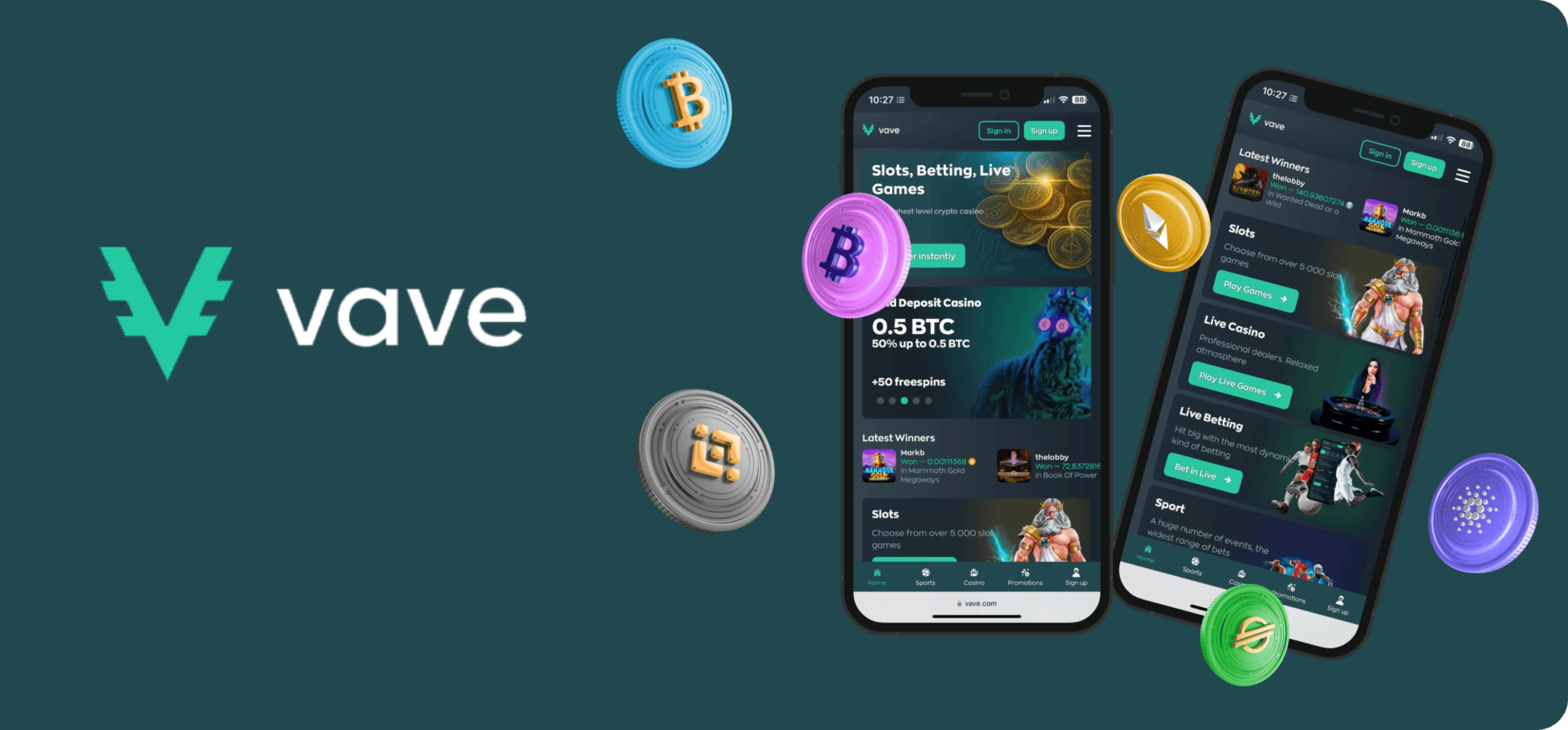 Vave Casino App-schermafbeelding